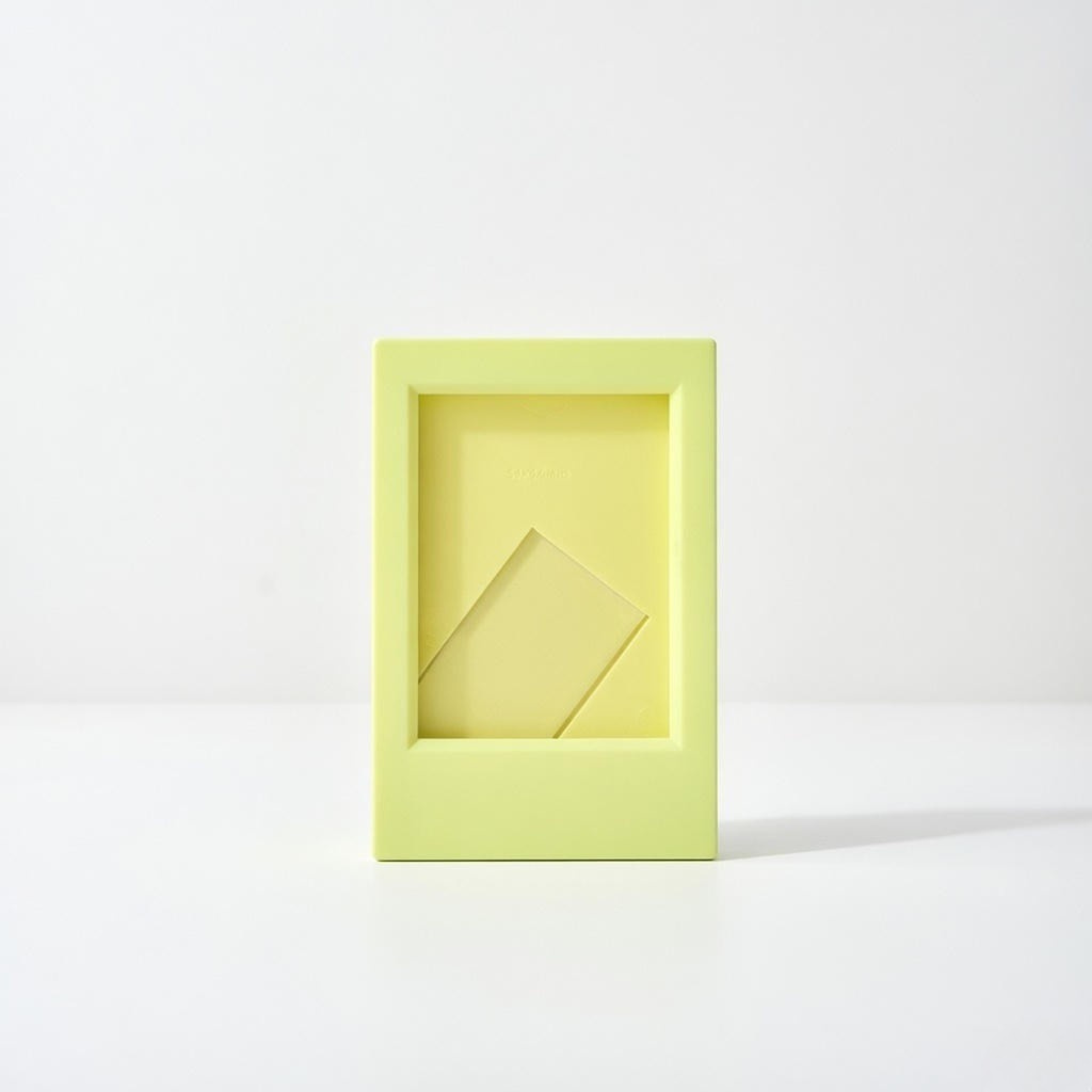 Yellow rectangular mini frame on a white background