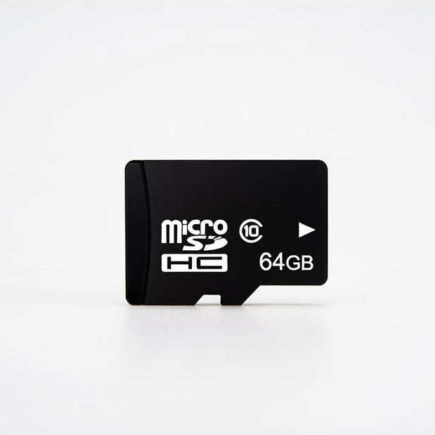 64GB microSDHC card on a white background